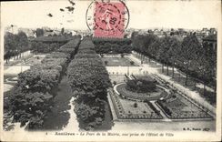 CPA Asnieres Le Parc de la Mairie vue prise de l'Hotel de Ville 