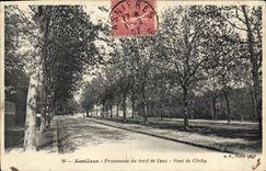 CPA Asnieres Promenade du bord de l'eau de Clichy 
