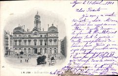 CPA L M Lyon Hotel de Ville 