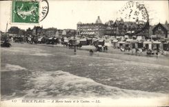 CPA Berck Plage A Maree haute et le Casino 