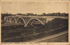 CPA Bourbon Lancy Thermal S et L Pont du Fourneau 