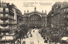 CPA Tout Paris La Gare du Nord et le Boulevard Denain 