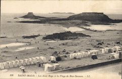 CPA Saint Malo Les deux Beys et la Plage de Bon Secours 
