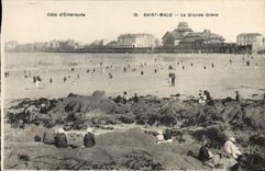 CPA Cote d'Emeraude Saint Malo La Grande Greve 