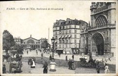 CPA Paris Gare de l'Est boulevard de Strasbourg 