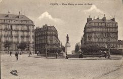 CPA Dijon Place Darcy et statue de Rude 