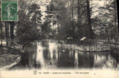 CPA Dijon jardin de l'Arquebuse l'Ille des Cygnes 