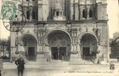 CPA Dijon portail de l'eglise St Michel 