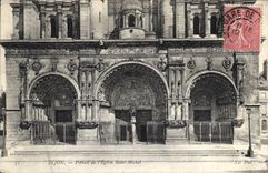 CPA Dijon portail de l'eglise Saint Michel 