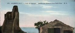 CPA Biarritz B P Golfe de Gascogne maison des pecheurs et sa Vielle Tour 