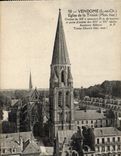 CPA Vendome L et Ch eglise de la Trinite Mon His Clocher du XII S et porte d'entree des XIV et XV si