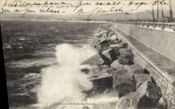 CPA Marseille la Jetee par un jour de Mistral 