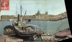 CPA Marseille la cathedrale et le port de la Joliette 