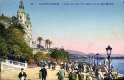 CPA Monte carlo vue sur les terrasses et le Cap Martin 