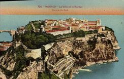 CPA Monte carlo la ville et le Rocher 