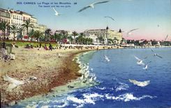 CPA Cannes la plage et les Mouettes 