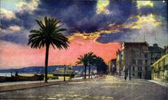 CPA Nice Coucher de Soleil 