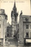 CPA Morlaix le Clocher de l'Eglise St Melaine 