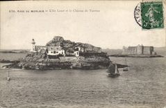 CPA Rade de Morlaix L'Ile Louet et le Chateau du Taureau 