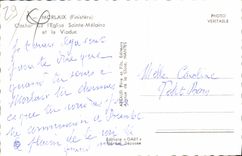 CPA Morlaix Finistere Clocher de l'Eglise Ste Melaine et le Viaduc