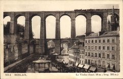 CPA Morlaix le Viaduc Train