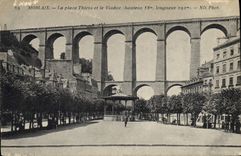 CPA Morlaix La Place Thiers et le Viaduc 