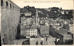 CPA Mrlaix Profil du Viaduc et Quartier St Melaine 