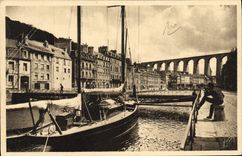 CPA Bretagne Morlaix Finistere Le Bassin a Flot et le Viaduc 