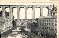 CPA Morlaix le Viaduc vue prise de l'Hotel de Ville 