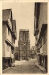 CPA Bretagne Morlaix Finistere La Rue Basse et l'Eglise St Mathieu 