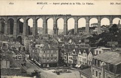 CPA Morlaix Aspect general de la Ville le Viaduc 