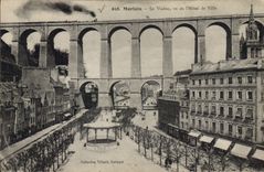 CPA Morlaix Le Viaduc v de l'Hotek de Ville 