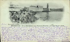 CPA Marseille La Baignade ayx Pierres Plates Le Fort Saint Jean 