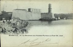 CPA Marseille La Baignade aux Pierres Plates Le Fort St Jean 