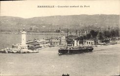 CPA Marseille Courrier sortant du Port 