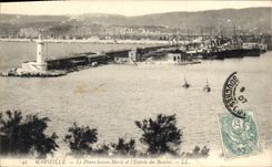 CPA Marseille Le Phare Sainte Marie et l'Entree des Bassins 