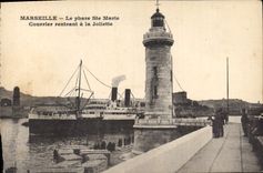 CPA Marseille Le Phare Ste Marie Courrier retrant a la Joliette 