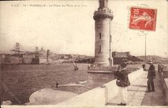 CPA Marseille Le Phare Ste Marie et la Jetee 