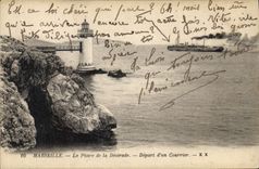 CPA Marseille Le Phare de la Desirade Depart d'un Courrier 