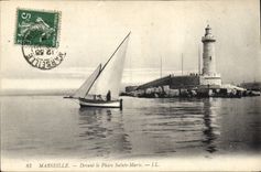CPA Marseille Devant Le Phare Ste Marie 