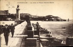 CPA Marseille La Jetee et Phare Ste Marie 