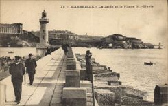 CPA Marseille la Jetee et le Phare Ste Marie 