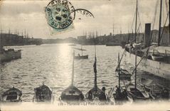 CPA Marseille le port Coucher de Soleil 