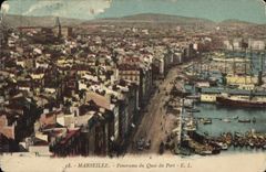 CPA Marseille panorama du Quai du port 