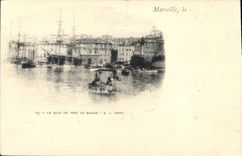 CPA Marseille le Quai du port et Mairie 