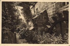 CPA Bretagne Pont Aven Finistere Vieux Moulin au long d'un sentier fleuri 