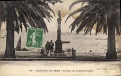 CPA Bandol sur Mer statue de la Republique 