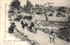 CPA Nice Ruines de Cimiez Les Arenes Chevaux Cavaliers