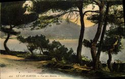 CPA Le Cap Martin Vue vers Menton 