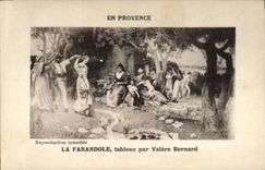 CPA En Provence La Farandole tableau par Valere Bernard 